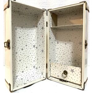 Vintage 1950's White Steamer Doll Trunk Metal With Handles